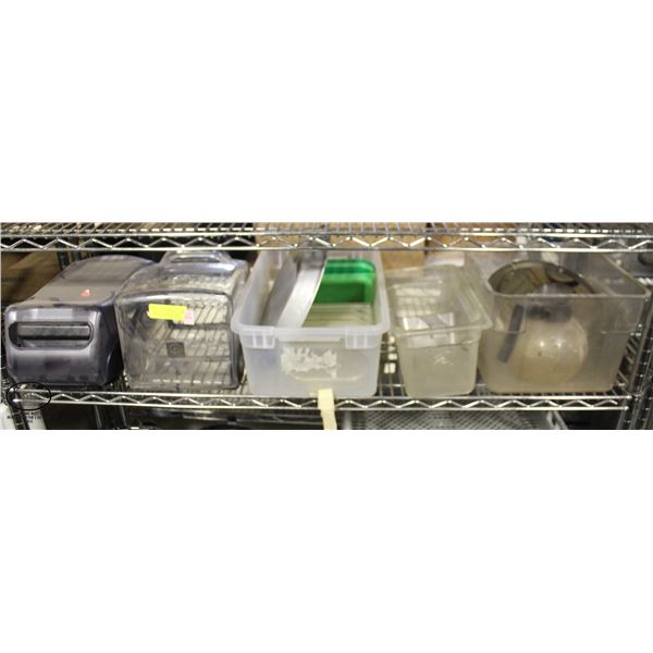SHELF CONTENTS: 1/6 POLY INSERTS, INGREDIENT BINS