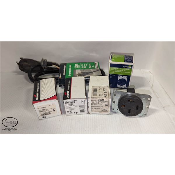 6 NEW ASSORTED HD POWER CORD & RECEPTICLES