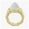 Image 8 : Vintage Kaufmann De Suisse 18k Gold Bezel Set Moonstone Open Wave Solitaire Ring