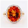 Image 1 : 7.66 ctw Citrine and 0.32 ctw Diamond 14K Yellow Gold Ring