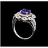 Image 4 : 14KT White Gold 1.37 ctw Tanzanite and Diamond Ring