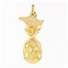 Image 1 : Crea 14k Gold Detailed Textured Diamond Cut 3D Pineapple Hawaii Charm Pendant