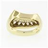 Image 7 : Vintage 18K Yellow Gold 1.40 ctw Graduated Marquise & Round Cut Diamond Band Rin