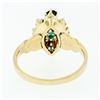 Image 6 : Antique Victorian 14k Gold 0.42 ctw Round Emerald 1.7mm Pearl Petite Cluster Rin