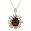 Image 1 : 36.44 ctw Ruby and 4.74 ctw White Sapphire Sillver Pendant/Necklace