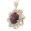 Image 2 : 36.44 ctw Ruby and 4.74 ctw White Sapphire Sillver Pendant/Necklace