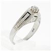 Image 9 : Antique Art Deco Engraved 18k White Gold 0.32 ctw Mine Cut Diamond Solitaire Rin