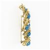 Image 6 : Vintage Jack Gutschneider 18k Gold Turquoise .90 ctw Diamond Flame Brooch Pendan