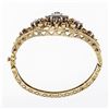 Image 7 : Vintage 14k Gold 10.50 ctw Oval & Round Garnet Twisted Wire Open Bangle Bracelet