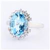 Image 2 : 4.67 ctw Aquamarine and 0.49 ctw Diamond Platinum Ring