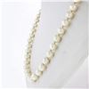 Image 3 : 18" 7.5 to 8mm Pearl Strand Necklace w/ 14K Yellow Gold Twisted Wire Knot Clasp