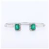 Image 1 : 3.54 ctw Emerald and 0.79 ctw Diamond 18K White Gold Bracelet