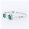 Image 2 : 3.54 ctw Emerald and 0.79 ctw Diamond 18K White Gold Bracelet