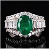 Image 1 : 2.34 ctw Emerald and 0.64 ctw Diamond 14K White Gold Ring