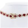 Image 3 : 26.62 ctw Ruby and 5.01 ctw Diamond 14K Yellow Gold Necklace