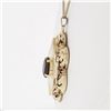 Image 4 : Vintage Large 14k Gold Oval & Round Red Garnet 18" Florentine Pendant Necklace