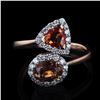Image 1 : 1.72 ctw Orange Sapphire and 0.36 ctw Diamond 18K Rose Gold Ring