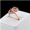 Image 3 : 1.72 ctw Orange Sapphire and 0.36 ctw Diamond 18K Rose Gold Ring