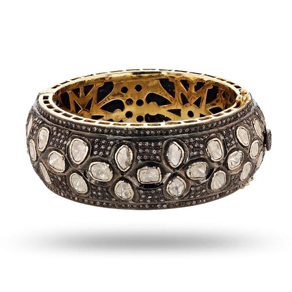 7.57 ctw Diamond Silver Gold Plated Bracelet