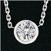 Image 6 : NEW 14k White Gold 0.41 ctw Bezel Round Diamond Solitaire Adjustable Chain Penda