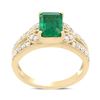 Image 1 : 1.43 ctw Emerald and 0.38 ctw Diamond 18K Yellow Gold Ring