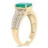 Image 3 : 1.43 ctw Emerald and 0.38 ctw Diamond 18K Yellow Gold Ring