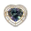 Image 2 : 13.87 ctw Tanzanite and 0.98 ctw Diamond 14K Yellow Gold Ring