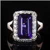 Image 1 : 4.57 ctw Tanzanite and 0.77 ctw Diamond 18K White Gold Ring