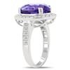 Image 3 : 9.19 ctw DARK Tanzanite and 0.94 ctw Diamond Platinum Ring (GIA CERTIFIED)
