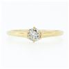 Image 4 : Antique Victorian 14k Gold 0.36 ctw Old Mine Cut Diamond Solitaire Engagement Ri