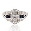 Image 1 : 0.34 ctw Diamond and 0.69 ctw Blue Sapphire Platinum Ring (0.94 ctw Diamonds)