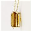 Image 4 : NEW 14k Gold 27.5 ctw Cushion Cut Orange Citrine Solitaire 18.5" Pendant Necklac