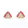 Image 1 : Plated 18KT Yellow Gold 0.75cts Ruby and Diamond Earrings