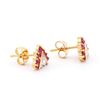 Image 2 : Plated 18KT Yellow Gold 0.75cts Ruby and Diamond Earrings