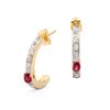 Image 1 : Plated 18KT Yellow Gold 0.50ctw Ruby and Diamond Earrings