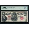 Image 1 : 1907 $5 Legal Tender Note PMG 64EPQ