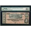 Image 1 : 1864 $10 T-68 Confederate PMG 64EPQ