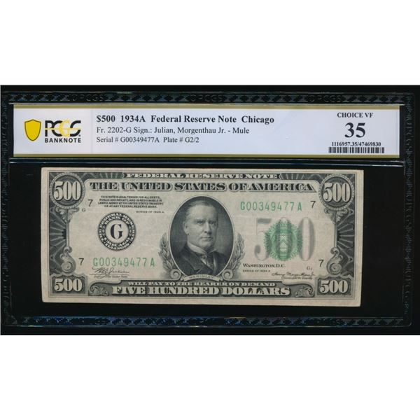 1934A $500 Chicago FRN PCGS 35
