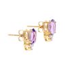 Image 2 : Plated 18KT Yellow Gold 2.95ctw Amethyst and Diamond Earrings