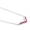 Image 2 : Plated Rhodium 0.73ctw Ruby and Diamond Pendant with Chain