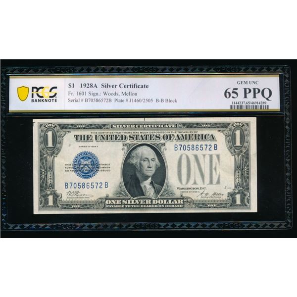 1928A $1 Silver Certificate PCGS 65PPQ