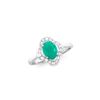 Image 1 : 14KT White Gold 1.10ct Emerald and Diamond Ring