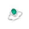 Image 2 : 14KT White Gold 1.10ct Emerald and Diamond Ring