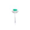 Image 3 : 14KT White Gold 1.10ct Emerald and Diamond Ring