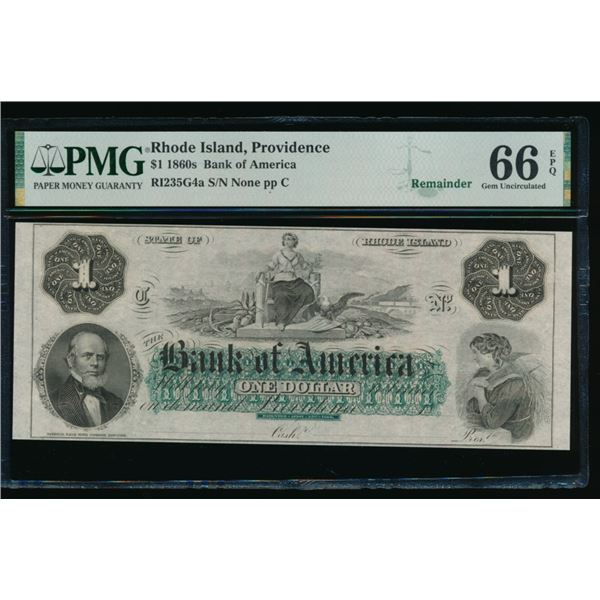 1860s $1 Providence RI Obsolete PMG 66EPQ