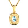 Image 2 : 14KT Yellow Gold 0.96ct Aquamarine and Diamond Pendant with Chain