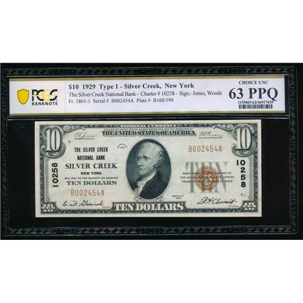 1929 $10 New York National PCGS 63PPQ