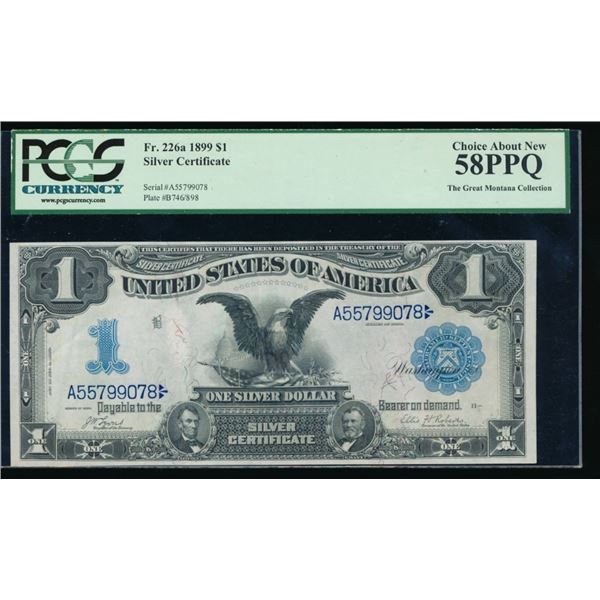 1899 $1 Black Eagle Silver Certificate PCGS 58PPQ