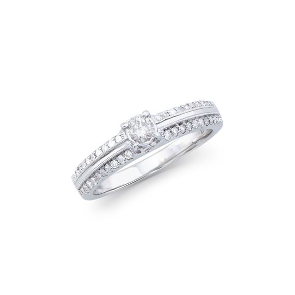 14KT White Gold 0.52ctw Diamond Ring