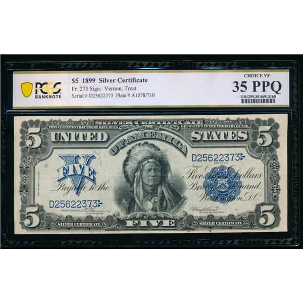 1899 $5 Chief Silver Certificate PCGS 35PPQ